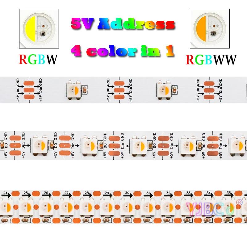 巹 RGBW RGBWW LED Ʈ,   , SMD 5050 RGB + W/WW ȼ IC SK6812 Ʈ , 30, 60/144 LEDs/m, 5V, 4 ÷ in 1